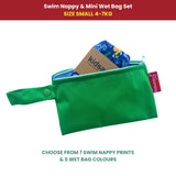 Swim Nappy & Mini Wet Bag Set - Size Small - 4-7kg - Kidsaroo